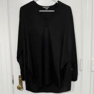 NWOT Vince Black Silk Blend V-Neck Crossover Top Shirt Blouse Women’s Small S